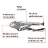 Truper PPT-4C, Pinza de presión 4", mordaza curva, acero al
