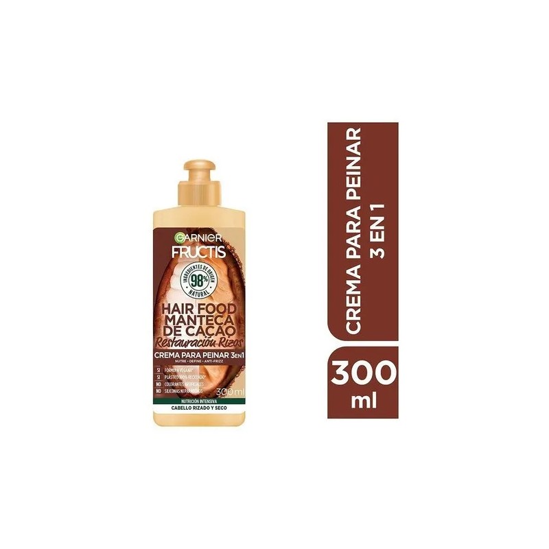 Fructis Hair Food Cacao Crema Para Peinar 300 Ml