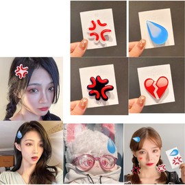 profit.relaxed Emoji Hairpin Clip Halloween Throwcloth Plush Costume Korean Bangs Clip Bangs Keep, Set of 4