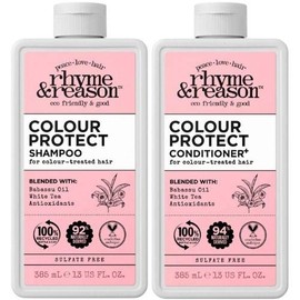 Rhyme & Reason Colour Protect Shampoo and Conditioner Set. 13 Fl Oz Bottles. For Color Treated Hair. Blended with Babassu Oil, White Tea, & Antioxidants. Vegan and Cruelty Free.
