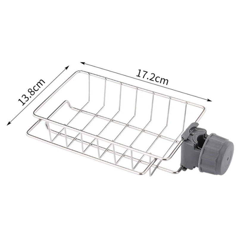 Kitchen Sink Faucet Organizer with Sponge Holder, Drain Rack and
