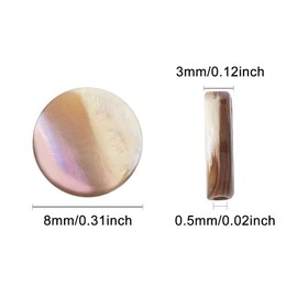 BENECREAT 30 Packs Natural Abalone Shell Coin Flat Round Abalone Shell Beads with Storage Containers for Mother's Day, Summer Gift DIY Jewelry Making, 8x3mm