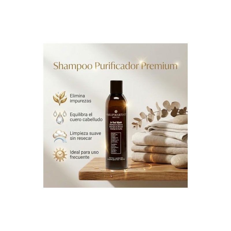 PHILIP MARTIN'S In Oud Wash Shampoo Purificador Profesional, Limpieza Profunda