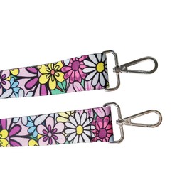 Shoulder Strap Colourful Adjustable Shoulder Strap for Shoulder Bags and Handbags Flower Pattern 80-140 cm Shoulder Strap, Yellow and pink