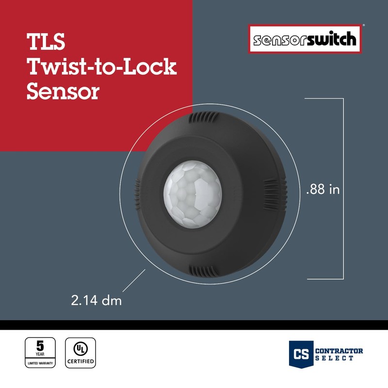 Sensor Switch Twist-to-Lock Motion Sensor, Easy to Install Daylight and