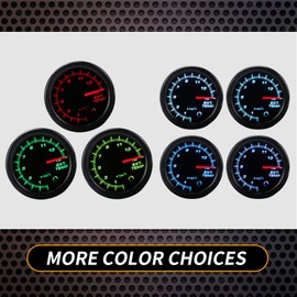 Exhaust Gas Temperature Gauge, 7 Color Series 0-1500°F Pyrometer EGT Gauge for Diesel Trucks - LED Light Digital Readouts 2-1/16" 52mm