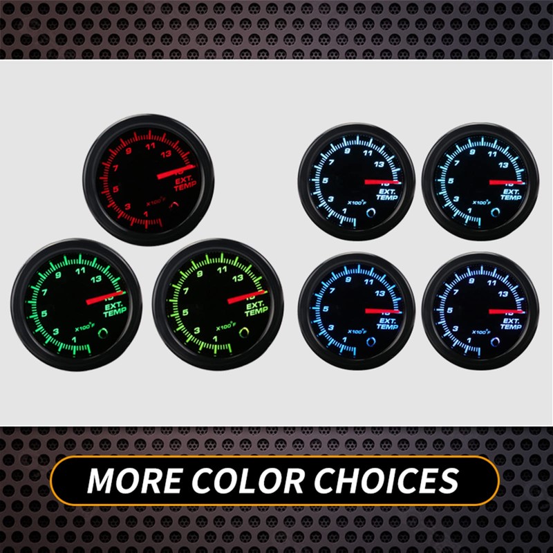Exhaust Gas Temperature Gauge, 7 Color Series 0-1500°F Pyrometer EGT