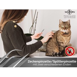 InstrumenteNrw Professional Tick Remover Tick Tweezers Tick Tweezers Tick Tweezers Double Sided Pointed Stainless Steel Tick Tweezers Splitter Tweezers for Dogs Cats Pointed Tweezers