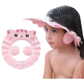 Baby Shower Cap Shampoo Cap for Kids Baby Hair Washing Shield Bath Visor Face Shield for Toddler Boys Girls Adjustable Shower Hat Earmuff Hair Wash Shield Waterproof Bath Cap for 5 Month Plus-8 Years
