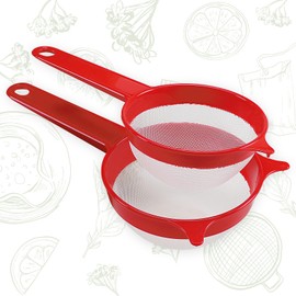 2 Kitchen Strainers Diameter 12 cm Diameter 14 cm Fine Nylon Mesh 100% Made in Italy