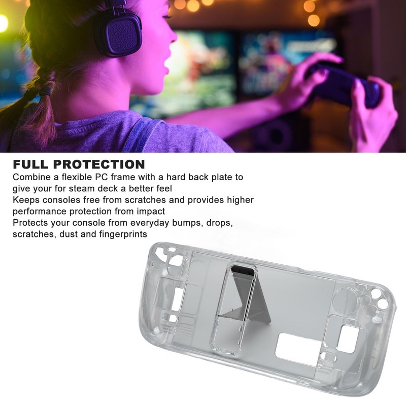 Protective Case Compatible with Steam Deck Game Console, Clear Shockproof