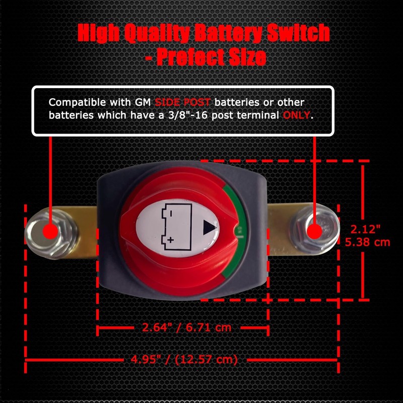 Ampper Side Post Battery Disconnect Switch 12V - 48V, Marine