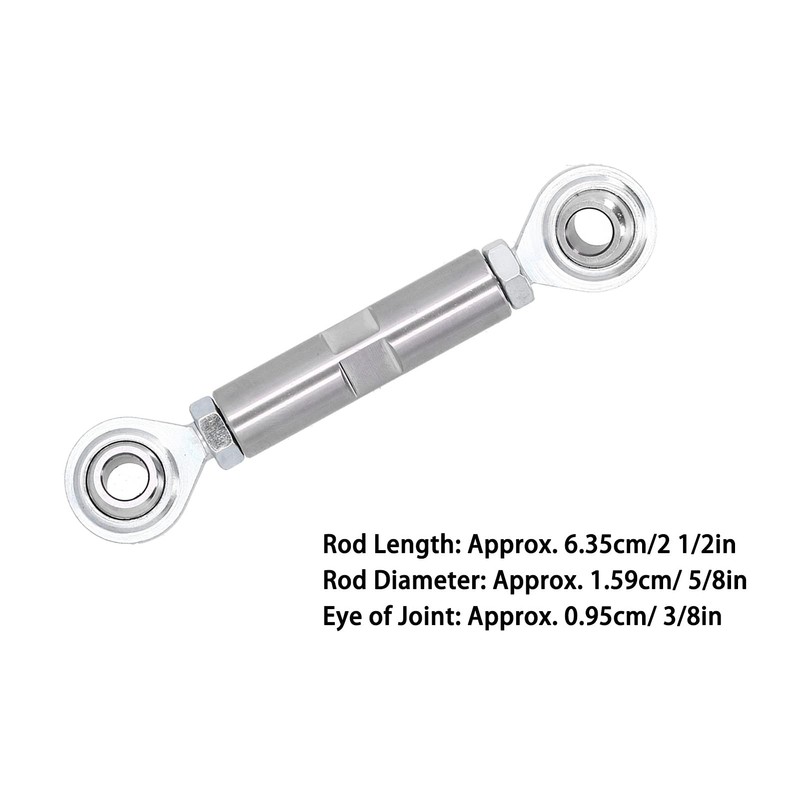 2 1/2in Adjustable Tensioning Rod Heim Joint, Stainless Steel Thread