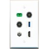 RiteAV Coax HDMI SC-APC-SX 2 TOSLINK USB-3 Flat/Solid Wall Plate [White]