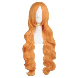 MapofBeauty 32 Inches / 80 cm Fashion Long Curly Hair Anime Costume Side Pony Cosplay Wig (Orange)
