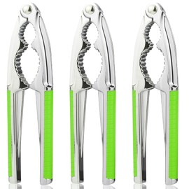 Bougraite Crab Crackers and Tools, 3 Pcs Crab Crackers with Non-slip Handle, Lobster Crackers and Tools, Seafood Tools Set, Nut Cracker Set, Home Restaurant Kitchen Tools, Green