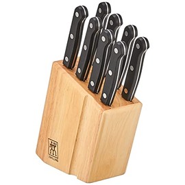 Zwilling J.A. Henckels Twin Gourmet 9-Piece High-Carbon Stainless-Steel Gourmet Steak Knives with Block
