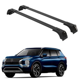 ERKUL Roof Rack Cross Bars for 2022-2026 Mitsubishi Outlander & Outlander PHEV (Not fit for Outlander Sport) | Lockable Aluminum Crossbars for Rooftop | Compatible with Flush Rails - Black