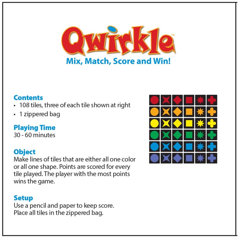 Travel Qwirkle Board Game