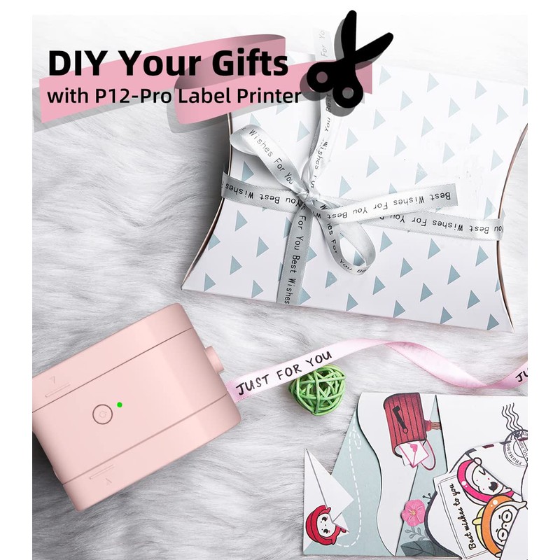 Phomemo P12 Label Maker, Bluetooth Label Maker Machine with Tape,