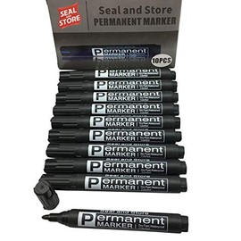 30 Black Permanent Markers Bullet Tip Boxed Black Markers