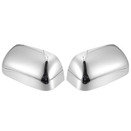 X AUTOHAUX Pair Car Exterior Chrome Plated Power Mirror Cover Caps for Dodge for Ram 3500 1500 2500 2002-2008