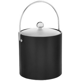 Kraftware Bartenders Choice Fun Colors Collection Ice Bucket - 3-Quart, Double Wall Construction, Keeps Ice Perfectly Chilled, Ideal for Hotel Guest Rooms and Bar Areas, Black, Handle