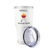 Palm City Products Premium 30 oz Grill Master White Tumbler with Slider Lid - Insulated Dad Fuel Tumbler, Pops Tumbler, Best Grilling Gifts for Dad, Father's Day Gift from Son