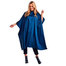 Betty Dain Lightweight Crinkle Nylon Hair Cutting/Styling Cape, Water Resistant, Machine Washable, Permanent Crinkle Nylon, Repels Hair, Snap Closure at Neck, Generous 54 x 60 inch Size, Navy