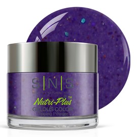 SNS Nail Dip Powder, Gelous Color Dipping Powder - Grapevine (Purple/Indigo, Shimmer) - Long-Lasting Dip Nail Color Lasts 14 Days - Low-Odor & No UV Lamp Required - 1 OZ