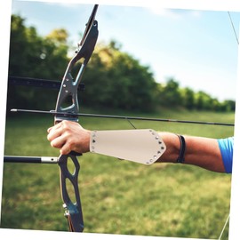 SUPVOX 1pair Protective Arm Guard for Archery Comfortable Leather Sleeve Lightweight Design for Hunting and Practice Skin Color