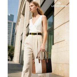 LOVEVOOK Purse for Women, Vintage Leather Shoulder Handbag, Small Ladies Satchel Tote Purse, Top Handle Crossbody Bag for Work, Travel and Daily Outings