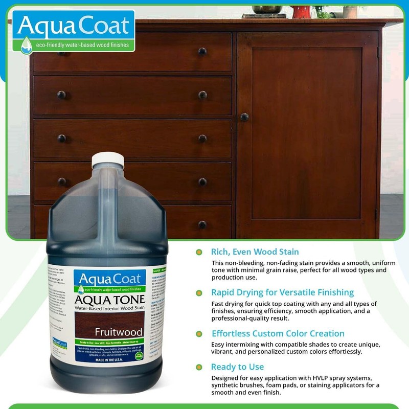 Aqua Coat Aqua Tone Water-Based Wood Stain (Gallon, Fruitwood)