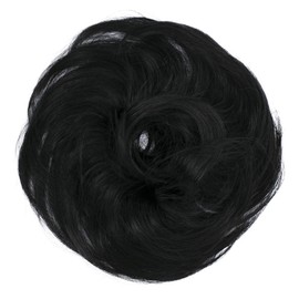 CAISHA by PRETTYSHOP Synthetic Fiber Hairpiece Scrunchie Scrunchy Updo Slightly Wavy Black G1B