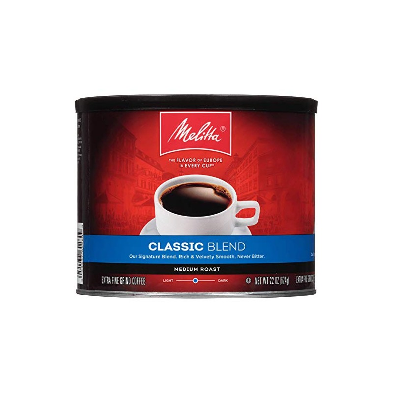 Melitta Classic Blend Coffee, Medium Roast, Extra Fine Grind, 22