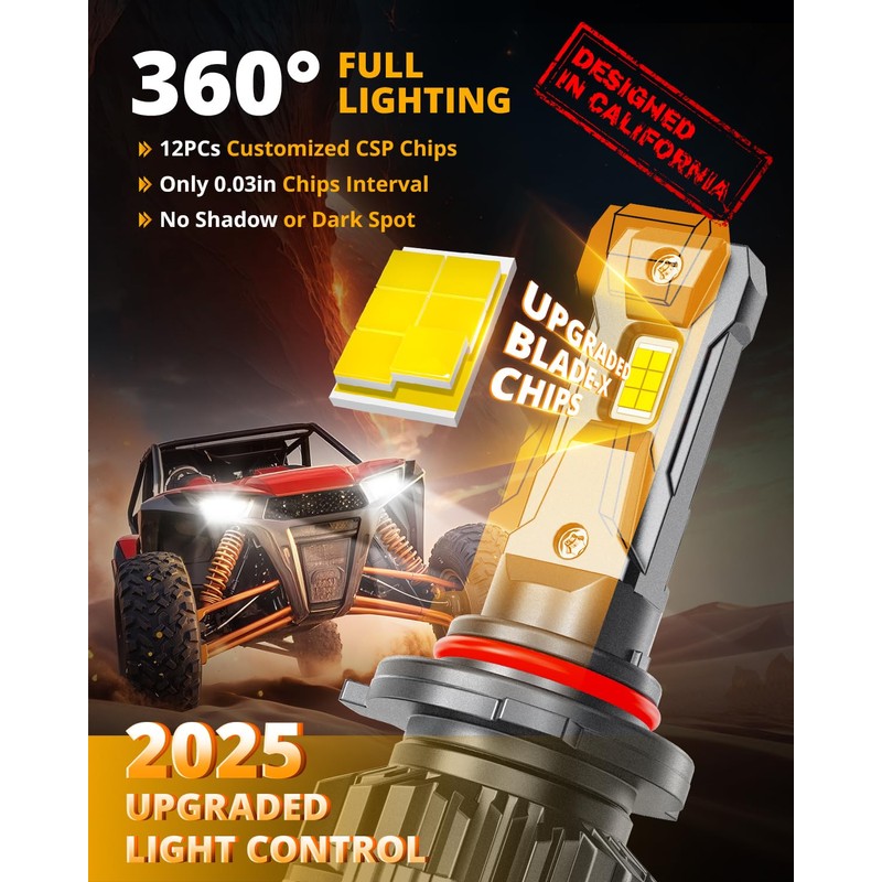 Auxbeam 9005 HB3 Fog Light,F22 Series 9005 Powersports, 6500K 110W