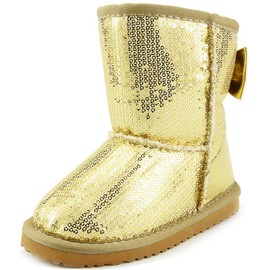 The Doll Maker Metallic Gold Sequins Snow boot - FBA1641707-11