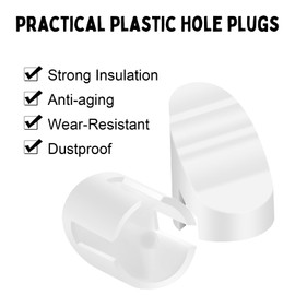 Wonderjune 50 Pcs Door Screw Hole Plugs Entry Door Frame Plugs Plastic,White(Diameter 3/8 x 5/16 Inch,Compatible with Therma-tru Fiber Classic and Smooth Star)