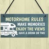 RED OCEAN Motorhome Rules Sign Hanging Door Plaque Motorhome Caravan