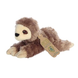 Aurora® Eco-Friendly Eco Nation™ Eco Softies™ Sloth Stuffed Animal - Environmental Consciousness - Recycled Materials - Brown 8 Inches