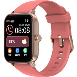 TOOBUR Smart Watch for Women, IP68 Waterproof Swimming, 1.8" Fitness Watch with Answer&Make Call/Heart Rate/Step Counter/Sleep Tracker/100 Sports, Compatible Android iOS, Red
