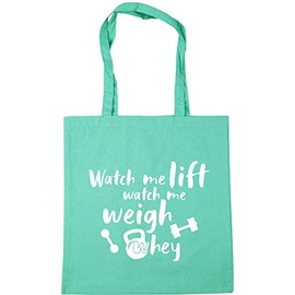 Hippowarehouse Watch Me Lift Watch Me Weigh Whey Tote Shopping Gym Beach Bag 42cm x38cm, 10 litres