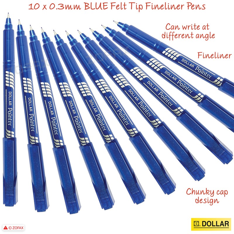 DOLLAR Pointer Fine Line Fineliner Pens Writing Pack Write Sketch