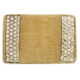 Popular Bath Glamorous Champagne Bath Rug Sinatra Collection Elegant Modern Bathroom Decor