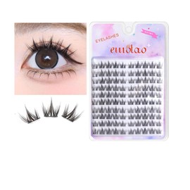 Partial False Eyelashes Natural False Eyelashes for Partial Use, Voluminous Large Capacity, Natural Handmade False Eyelashes, Self-Application False Eyelashes (Dog-Eye)