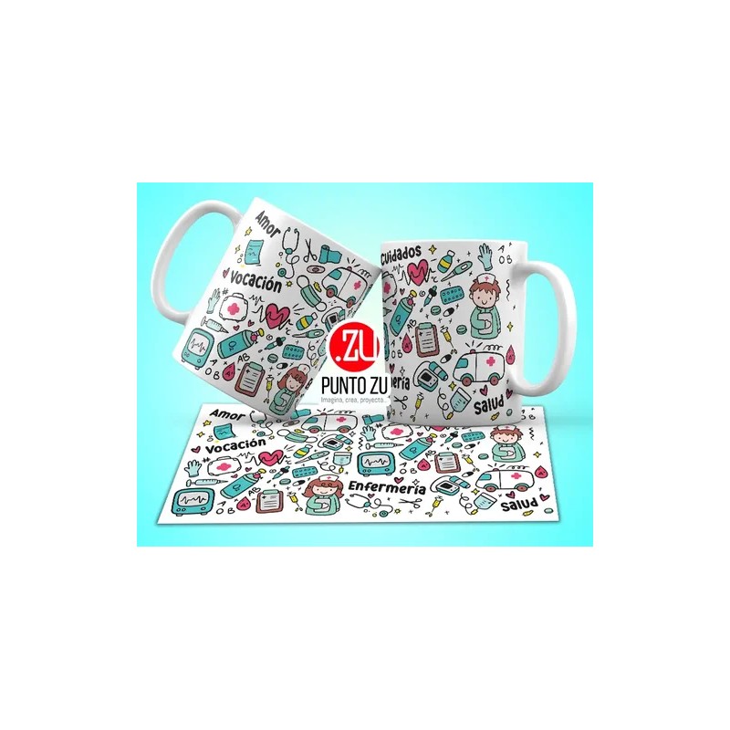 12 Tazas Enfermería Enfermeros Punto Zu