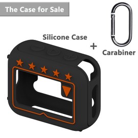 BCWXION Silica Gel Protective Cover for JBL GO4 Bluetooth Speaker, Shoulder Rope, Drop Prevention, Shockproof, Dustproof, Scratchproof, Anti-Fingerprint (Black)