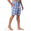 IZOD Men's Poly Rayon Drawstring Sleep Lounge Short, Navy/Blue Plaid,