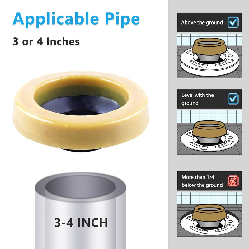 Toilet Wax Ring Replacement Kit, Wax Ring for Toilet Base