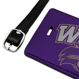Western Carolina Primary Logo Rectangle Leather Luggage Card Carry-On ID Tag